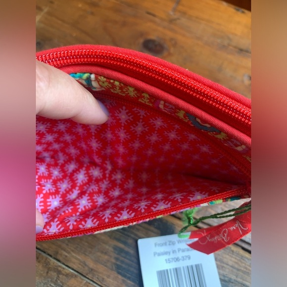 Vera bradley front zip wristlet paisley in paradise, purse wallet - Picture 6 of 6